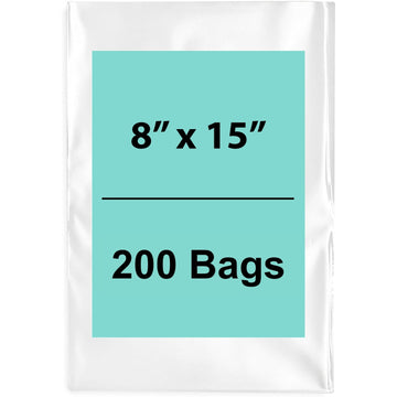 Clear Poly Bags Flat 1.5 Mil Size: 8 inch (width) X 15 inch (height)